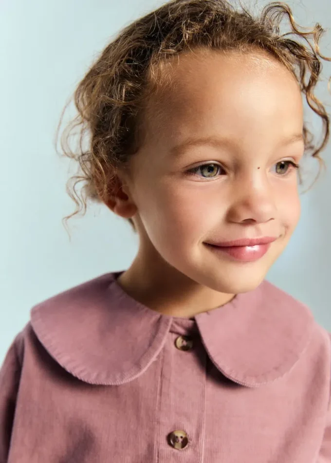 Blouse en velours côtelé avec col bébé