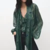 Blouse à imprimé cachemire avec foulard