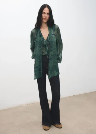 Blouse à imprimé cachemire avec foulard