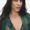 Blouse à imprimé cachemire avec foulard