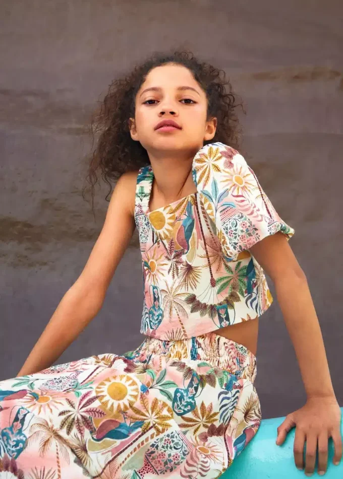 Blouse imprimée asymétrique