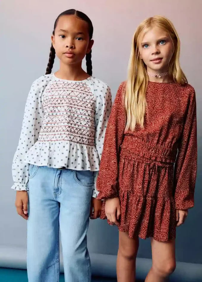 Blouse imprimée brodée