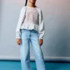 Blouse imprimée brodée