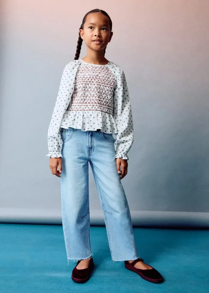 Blouse imprimée brodée
