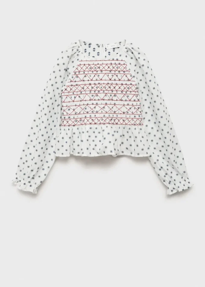 Blouse imprimée brodée