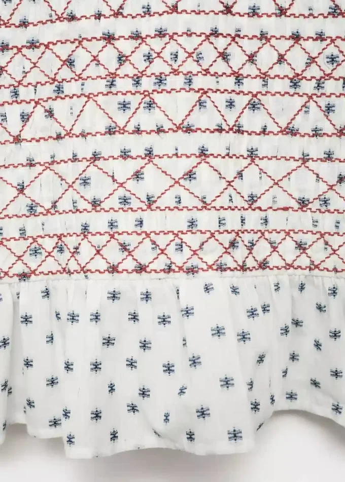Blouse imprimée brodée