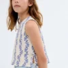 Blouse imprimée à nœud