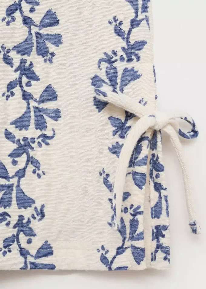 Blouse imprimée à nœud