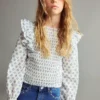 Blouse imprimée à volants
