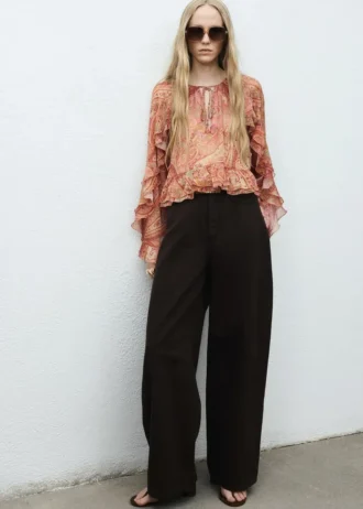 Blouse imprimée à volants