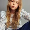 Blouse imprimée à volants