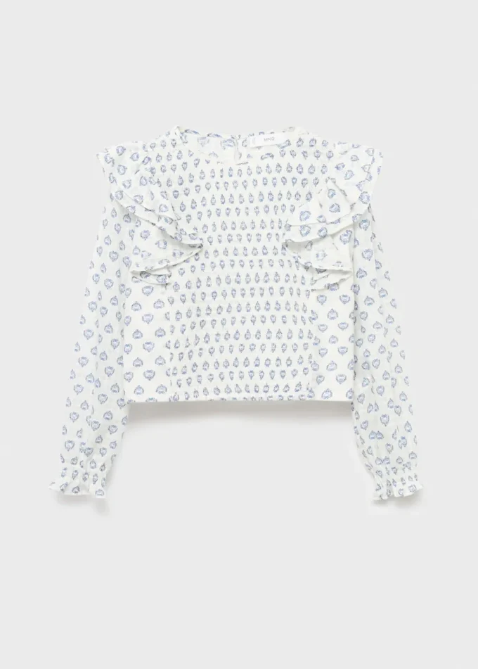 Blouse imprimée à volants