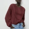 Blouse à manches bouffantes brodées