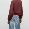 Blouse à manches bouffantes brodées