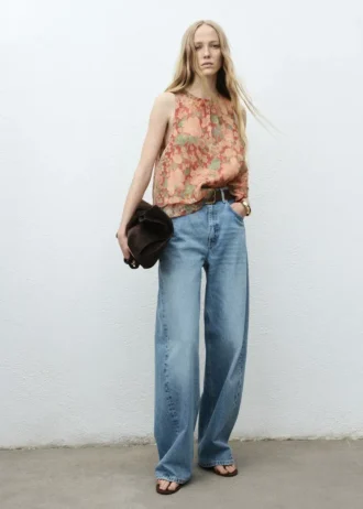 Blouse plissée à fleurs