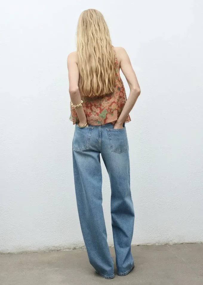 Blouse plissée à fleurs