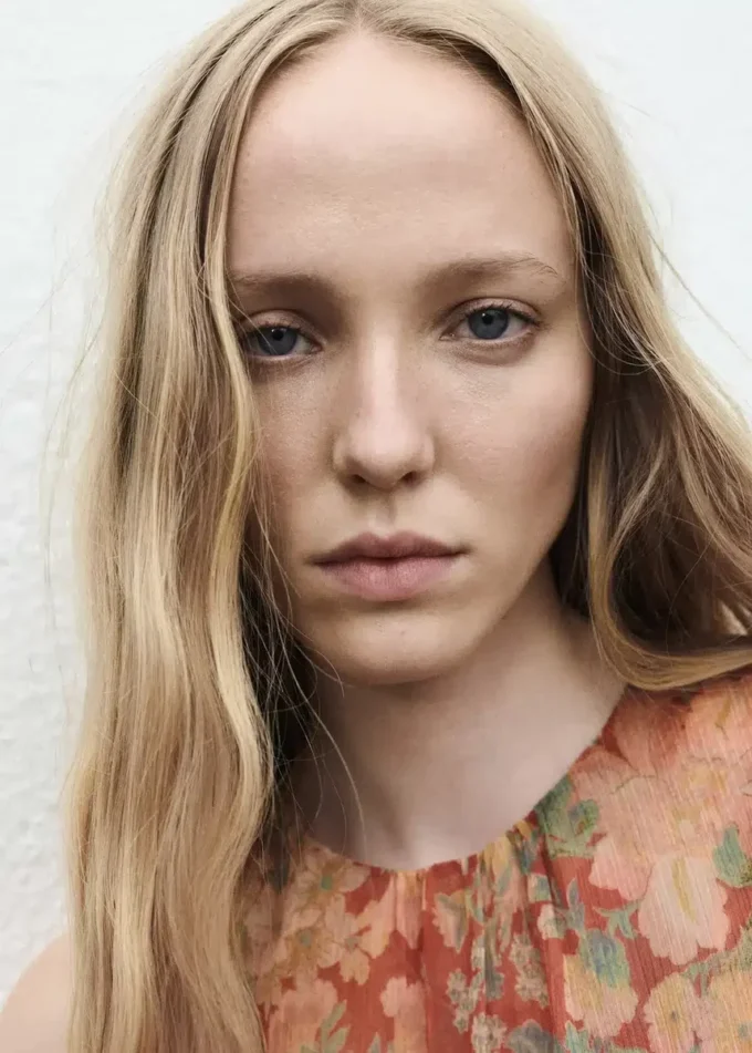 Blouse plissée à fleurs