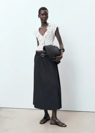 Blouse à pois avec volants