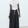 Blouse à pois avec volants
