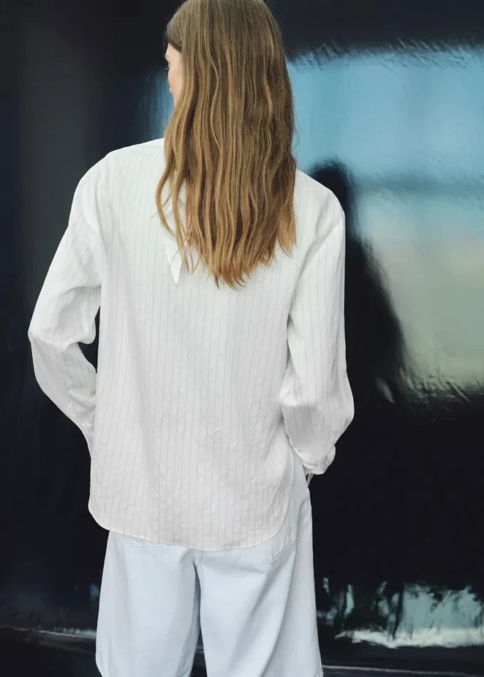 Blouse rayée avec foulard