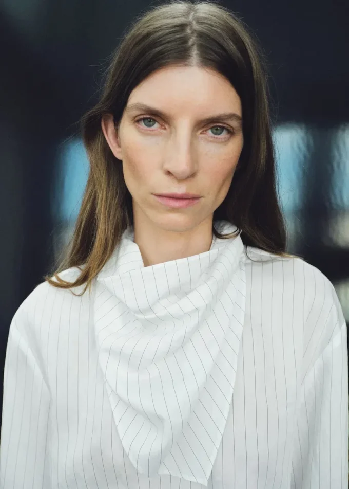 Blouse rayée avec foulard