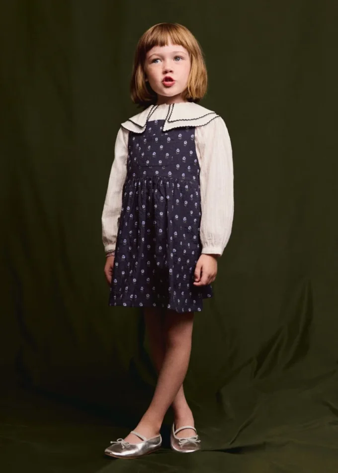 Blouse rayée à col Claudine