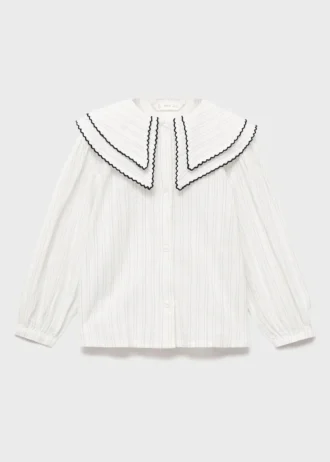 Blouse rayée à col Claudine
