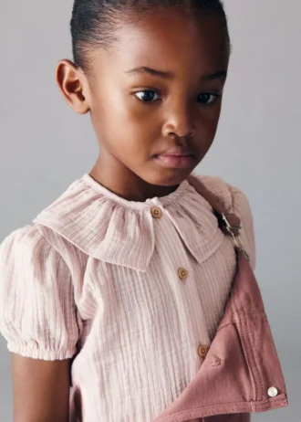 Blouse rayée à col Claudine