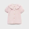 Blouse rayée à col Claudine