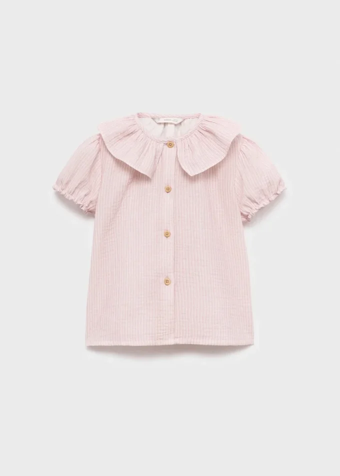 Blouse rayée à col Claudine