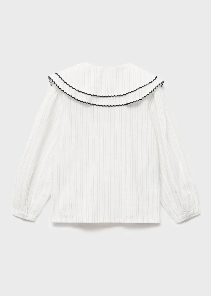 Blouse rayée à col Claudine