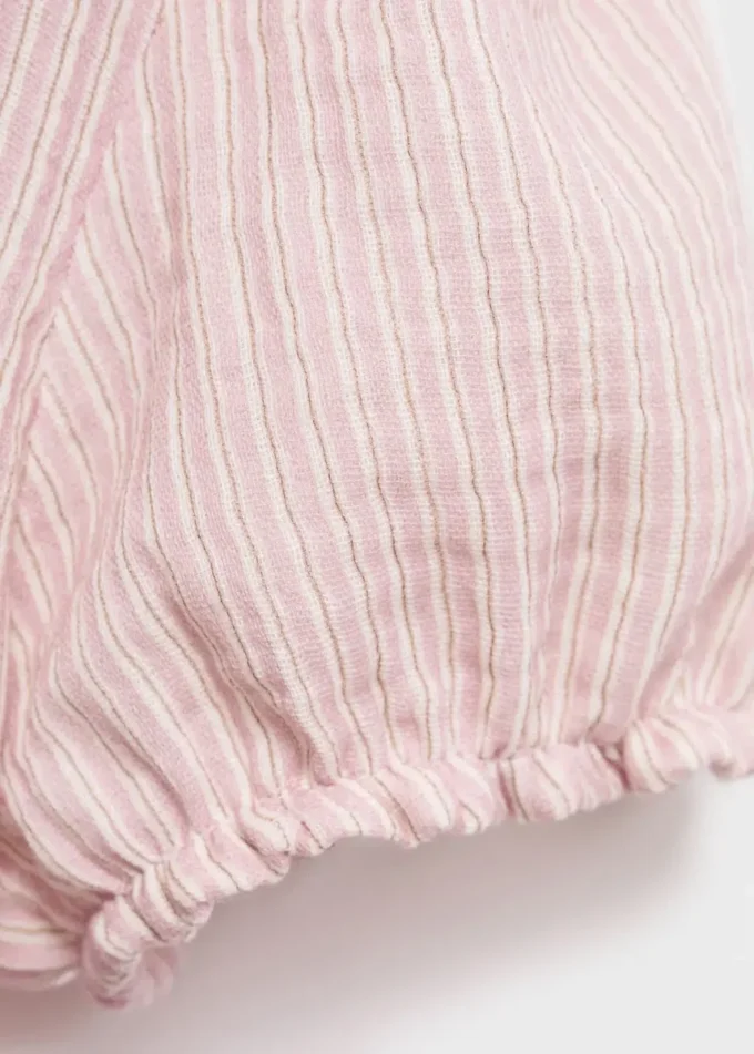 Blouse rayée à col Claudine