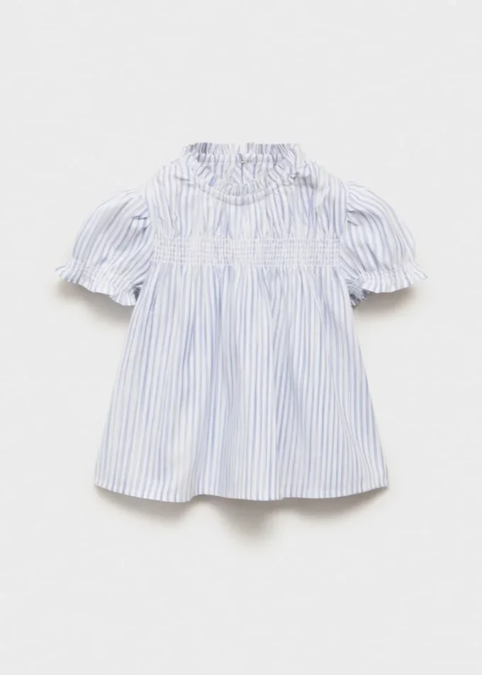 Blouse rayée froncée