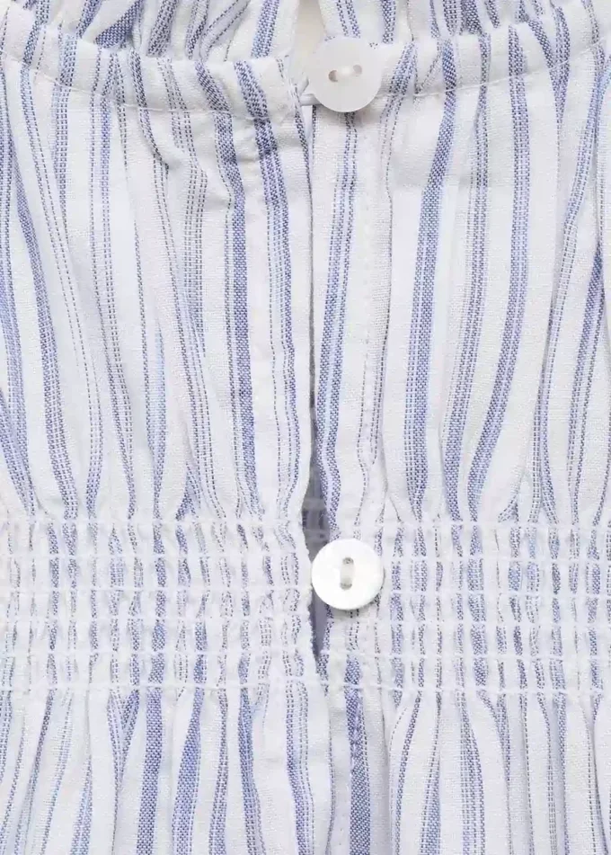 Blouse rayée froncée