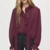 Blouse à volants avec foulard