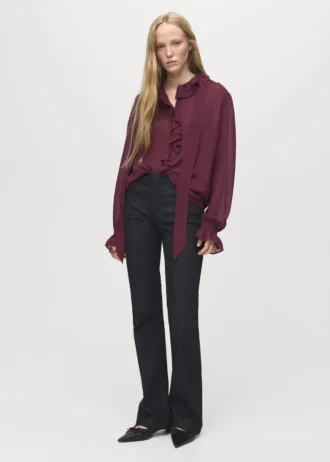 Blouse à volants avec foulard