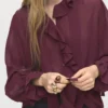 Blouse à volants avec foulard