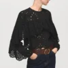 Blouse à volants brodés