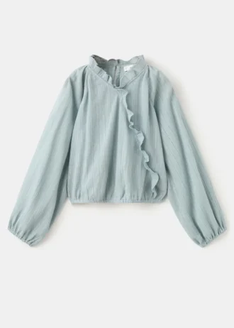 Blouse à volants en lurex
