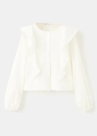 Blouse à volants en lurex