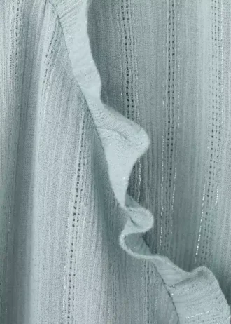 Blouse à volants en lurex
