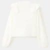 Blouse à volants en lurex