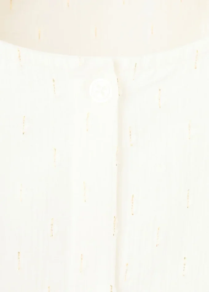 Blouse à volants en lurex