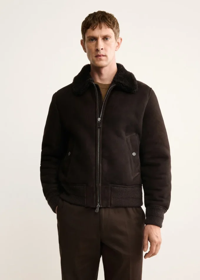 Blouson aviateur 100 % cuir suédé