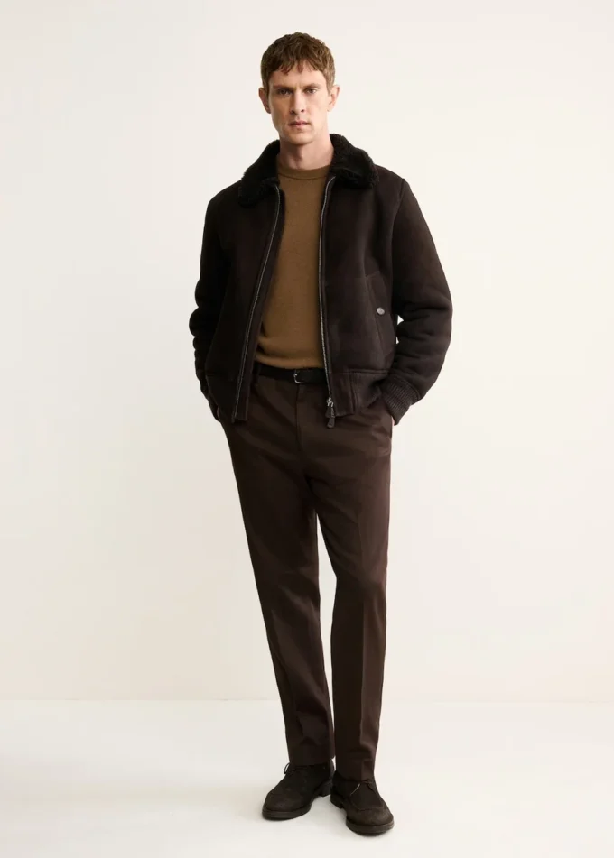 Blouson aviateur 100 % cuir suédé