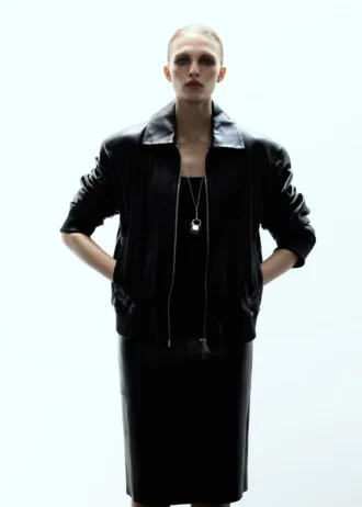 Blouson aviateur en cuir