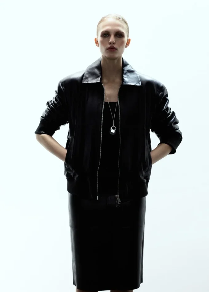 Blouson aviateur en cuir