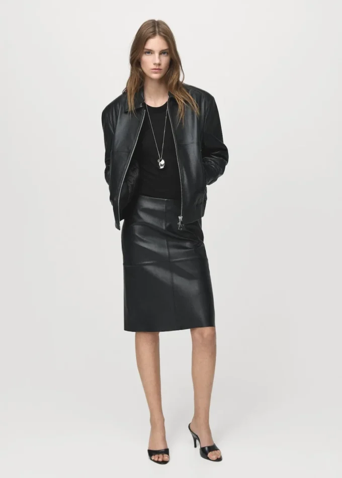 Blouson aviateur en cuir