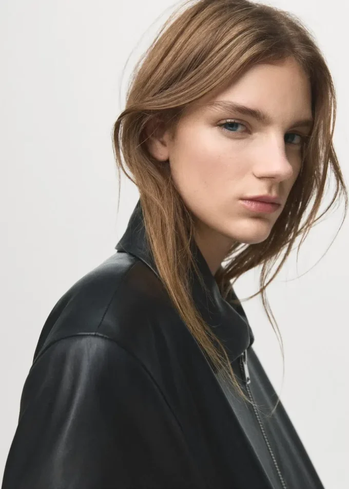 Blouson aviateur en cuir