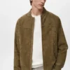 Blouson aviateur en cuir suédé
